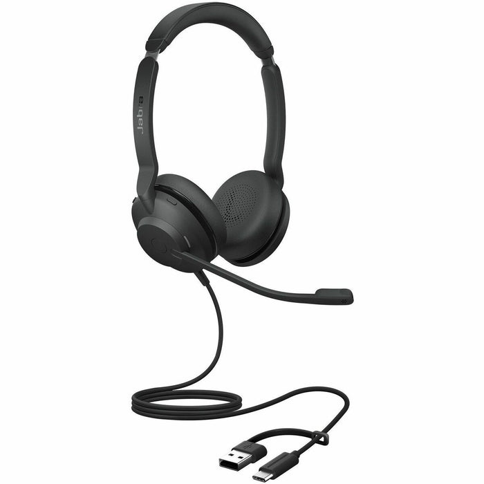 Jabra Evolve2 30 SE Stereo USB C and A Headset - Microsoft Teams Certification - Stereo - USB Type C, USB Type A - Wired - 20 Hz to 20 kHz - On-ear, Over-the-head - Binaural - Supra-aural - 4.9 ft (1.50 m) Cable - MEMS Technology, Electret Condenser Micro