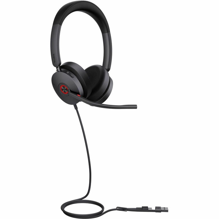 Yealink UH48 Headset - Microsoft Teams Certification - Stereo - USB Type C, USB Type A - Wired - 20 Hz to 20 kHz - Over-the-head, On-ear - Binaural - Supra-aural - 5.6 ft (1.70 m) Cable - Noise Cancelling Microphone