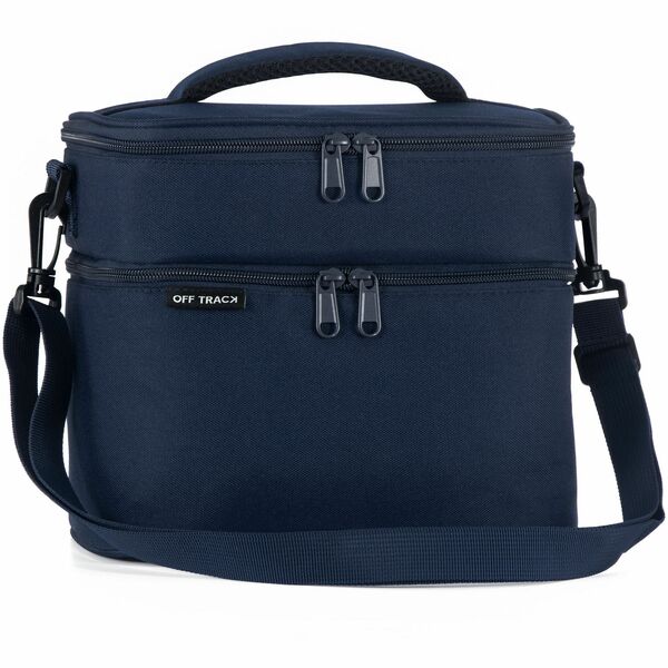 Off Track Lunch Box - 2 Compartment(s) - Large - Navy Blue
