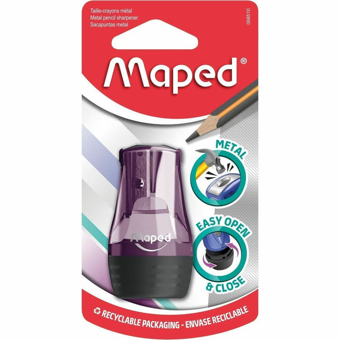 Maped Manual Pencil Sharpener - 1 Hole(s) - Metal - Assorted - 1 Each