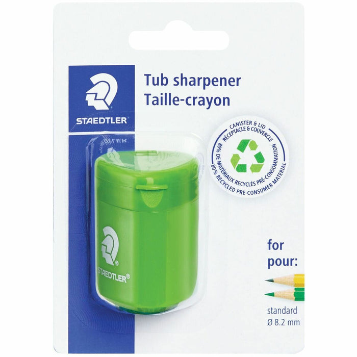 Staedtler Manual Pencil Sharpener - 1 Hole(s) - Green - 1 Each