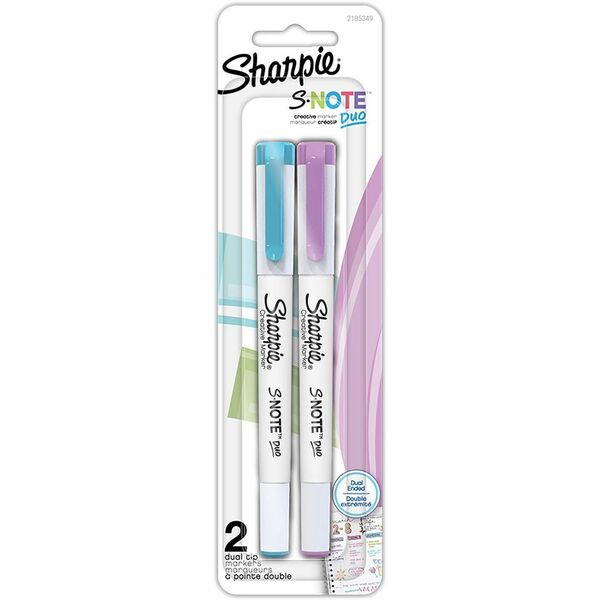Sharpie S-Note Highlighter - Chisel, Bullet Marker Point - Assorted Ink - 2 Each