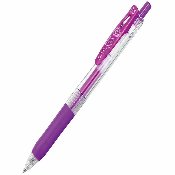 Sarasa Clip Gel Pen - 0.5 mm (0.02"), Fine Pen Point - Retractable - Purple Ink - Gel-based - 1 Each