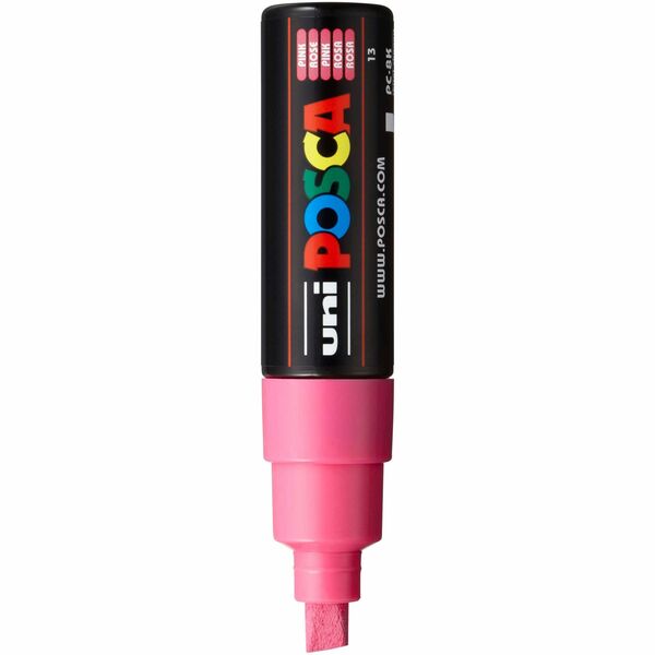 uniball&trade; Posca Paint Marker - 8 mm (0.31") Broad Chisel Marker Point - Pink Ink - Water Based - 6 / Box