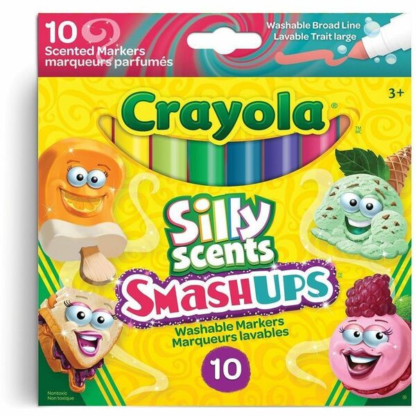 Crayola Silly Scents Marker - Broad Marker Point - Washable - 10Pack - 10 Each