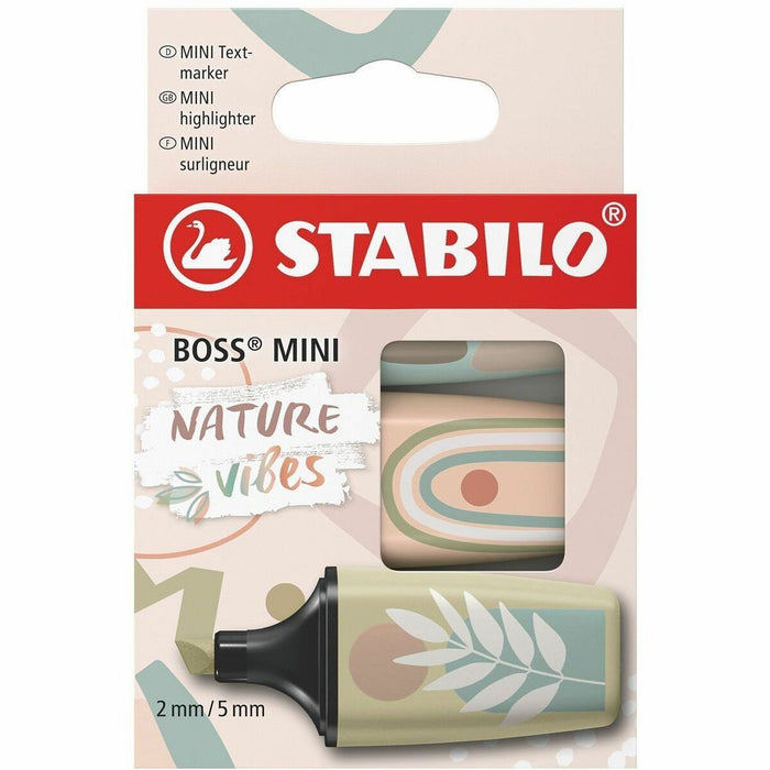 Quo Vadis STABILO BOSS MINI Nature vibes x6 - Umber, Sienna, Beige, Warm Gray, Mud Green, Eucalyptus Ink - Water Based - 6 / Pack