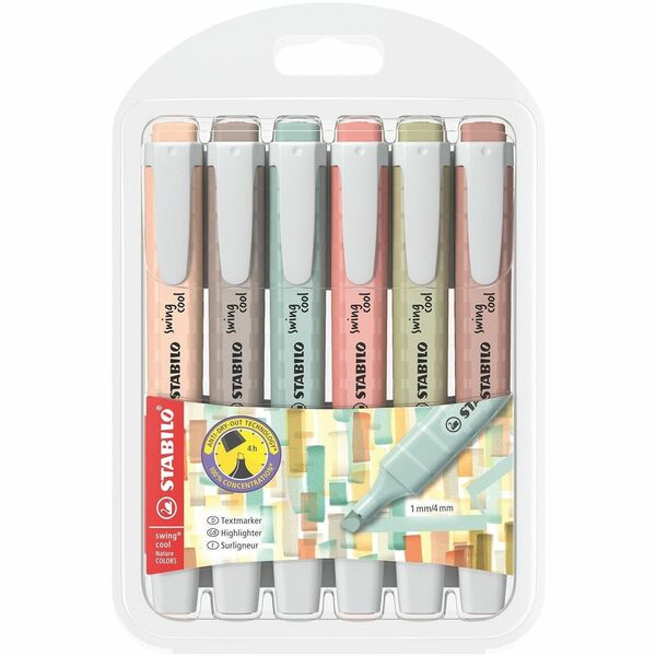 Quo Vadis STABILO swing cool NatureCOLORS x6 - Umber, Sienna, Beige, Warm Gray, Mud Green, Eucalyptus Ink - Water Based - 6 / Pack
