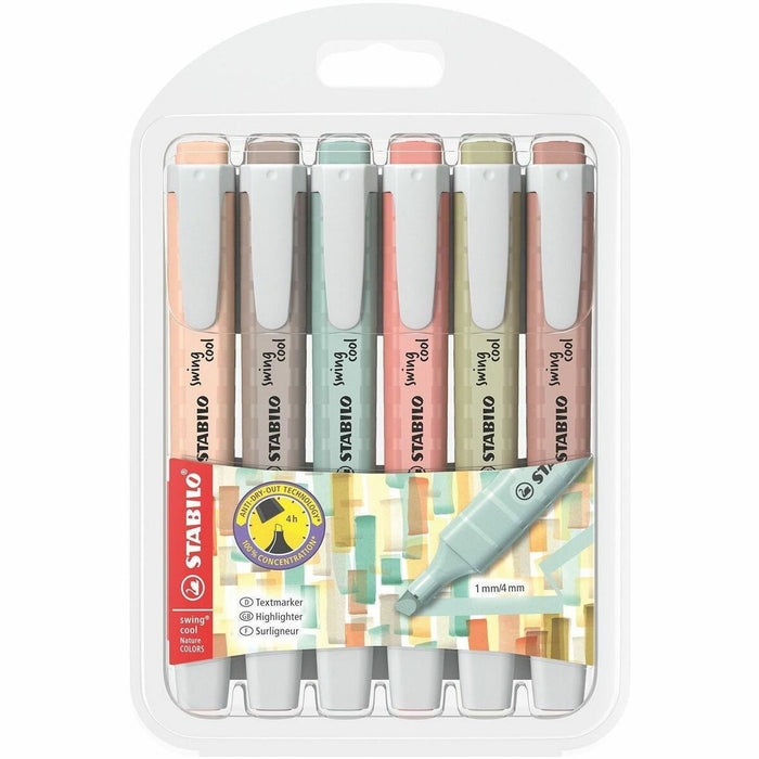 Quo Vadis STABILO swing cool NatureCOLORS x6 - Umber, Sienna, Beige, Warm Gray, Mud Green, Eucalyptus Ink - Water Based - 6 / Pack