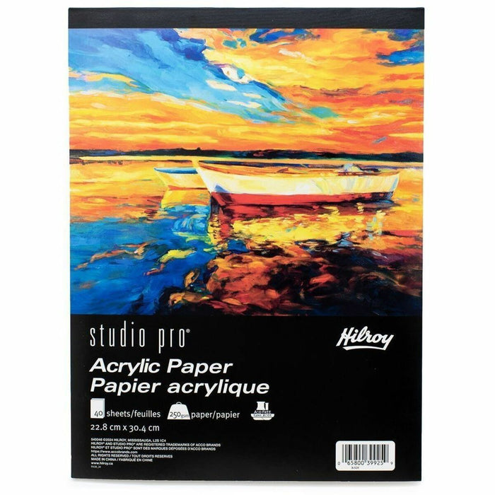 Hilroy Studio Pro Drawing Sheet - 80 Pages - Book Bound - 235 g/m² Grammage - 9" (22.86 cm) x 12" (30.48 cm) Sheet Size - White Paper - Textured - 1 Each