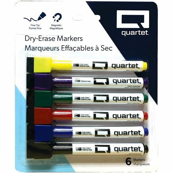 Quartet ReWritables Dry Erase Marker - Broad, Fine Marker Point - Erasable - Assorted Ink - Dry - 6 / Pack