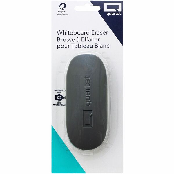 Quartet Dry Erase Board Eraser - Used as Ink Remover, Dust Remover, Stain Remover, Ghost Remover - Magnetic, Lightweight, Reusable - Gray - 1 / Each