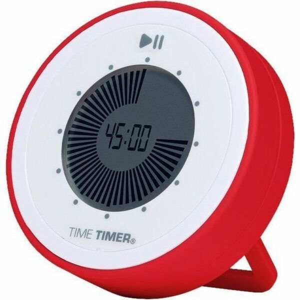 Time Timer TWIST with Kickstand - 1.50 Hour - Desktop, Surface Mountable - For Classroom, Office, Kitchen - Red