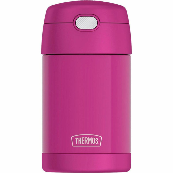 Thermos Pink Stainless Steel FUNtainer Food Jar w/ Folding Spoon 470mL - 470 mL - Vacuum - Pink