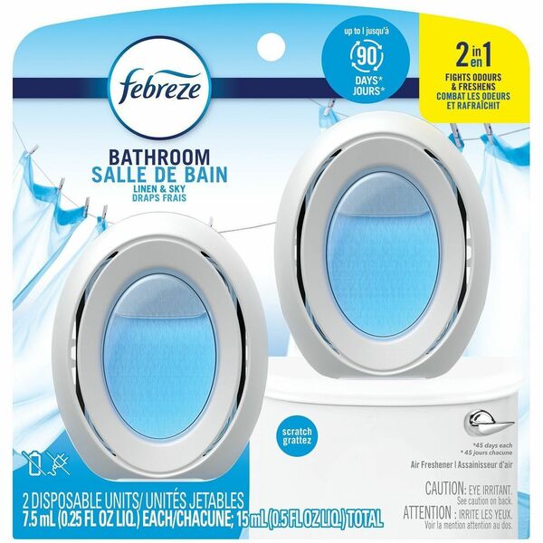 Febreze Air Freshener - 7.50 mL - Linen & Sky - Long Lasting - 2 Each