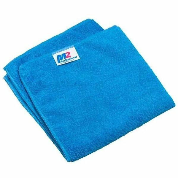 M2 Professional Sani-Pro Microfiber Cloths - 16"x16" - 300gsm - Blue - For Multipurpose - Cloth - Recommended For: Liquid Remover, Dirt Remover - Absorbent - Blue - 12 / Each