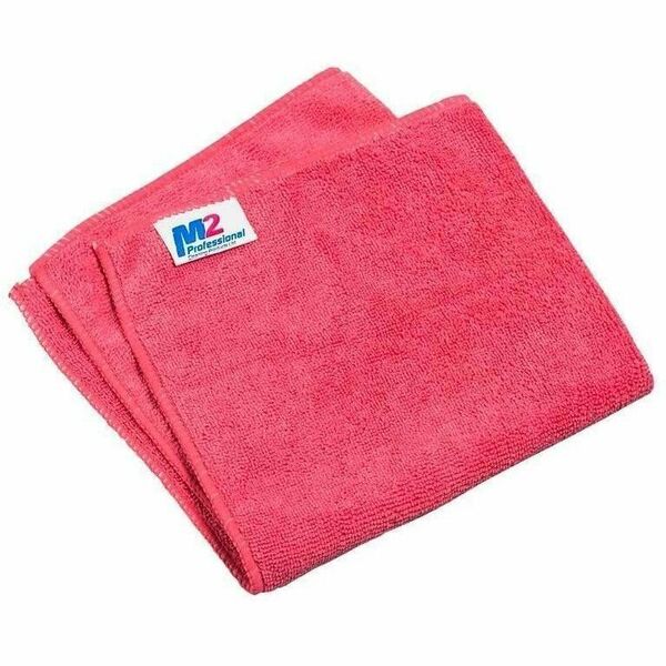 M2 Professional 2-Pack Microfiber Cloths - 14" x 14" - Red - For Multipurpose - Cloth - Recommended For: Stain Remover, Germs Remover, Dirt Remover - Absorbent, Launderable, Non-abrasive, Lint-free - Red - 2 / Pack
