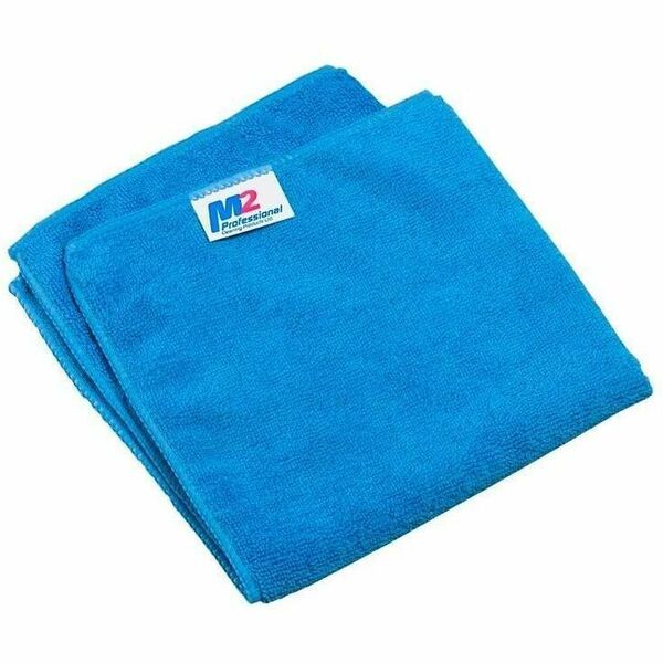 M2 Professional 2-Pack Microfiber Cloths - 14" x 14" - Blue - For Multipurpose - Cloth - Recommended For: Stain Remover, Germs Remover, Dirt Remover - Absorbent, Launderable, Non-abrasive, Lint-free - Blue - 2 / Pack