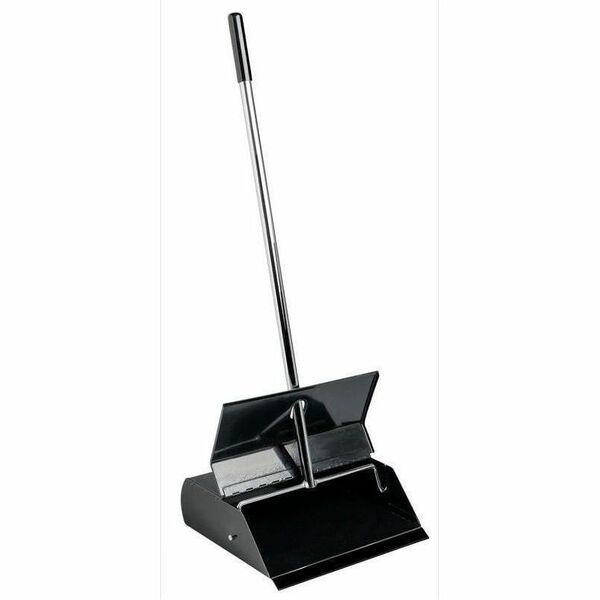 M2 Professional Metal Lobby Dustpan with Lid - Metal Handle - Metal - 1 / Each