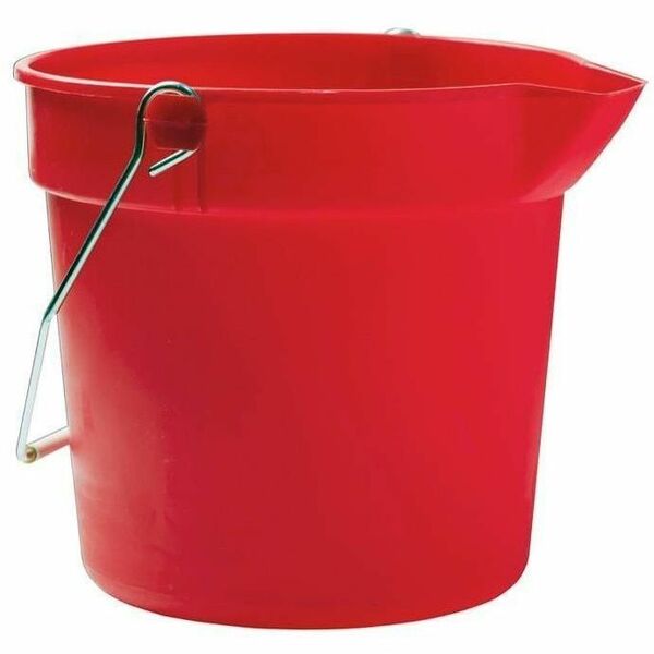 M2 Professional 10 Qt Utility Pail - Red - 9.46 L - Heavy Duty, Durable, Handle - 34.65" (880 mm) x 11.42" (290 mm) - Polypropylene, Steel, Plastic - Red - 12 Pack