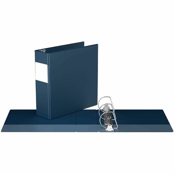 Davis Group Essential Angle D-Ring Binder - 1" (25.40 mm) Binder Capacity - 8 1/2" (215.90 mm) x 11" (279.40 mm) Sheet Size - 625 Sheet Capacity - 3 x 3" (76.20 mm) Ring - Fastener: D-Ring - Polypropylene - Navy - 1 Each