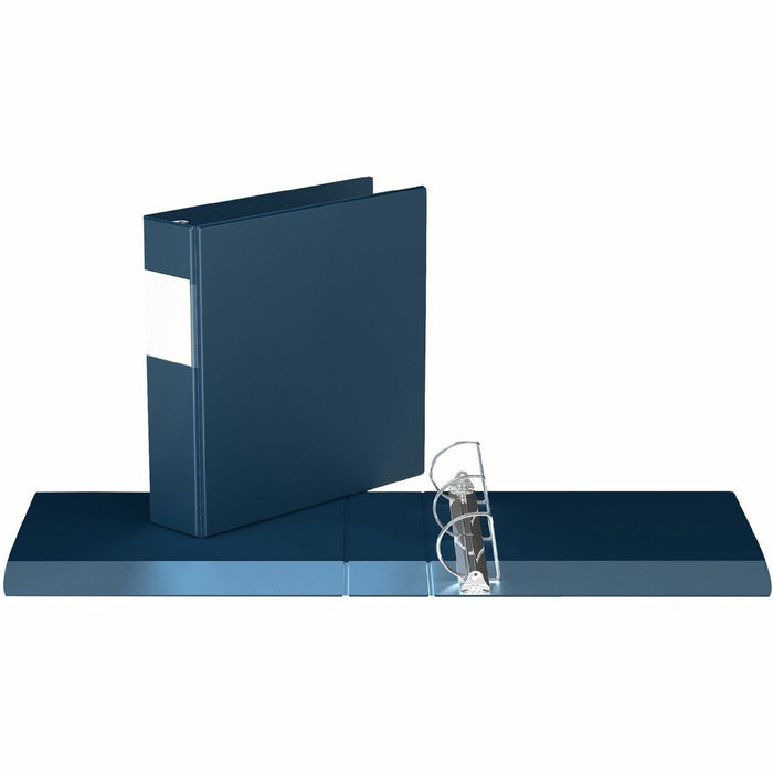 Davis Group Essential Angle D-Ring Binder - 1" (25.40 mm) Binder Capacity - 8 1/2" (215.90 mm) x 11" (279.40 mm) Sheet Size - 475 Sheet Capacity - 3 x 2" (50.80 mm) Ring - Fastener: D-Ring - Polypropylene - Navy - 1 Each