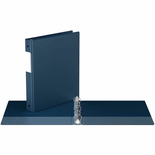 Davis Group Premium Economy, Round Ring, Binder, (Navy Blue, 1") - 8 1/2" (215.90 mm) x 11" (279.40 mm) Sheet Size - 200 Sheet Capacity - 3 x 1" (25.40 mm) Ring - Fastener: Round Ring - Polypropylene - Navy - 1