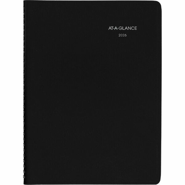 At-A-Glance Dayminder Weekly Planner, 11" x 8" , Bilingual, Black - Weekly - 12 Month - January 2026 to December 2026 - Quarter-hourly, 7:00 AM to 9:45 PM - Monday - Friday, 7:00 AM to 6:45 PM - Saturday - 1 Week Double Page Layout - 8" (203.20 mm) x 11"