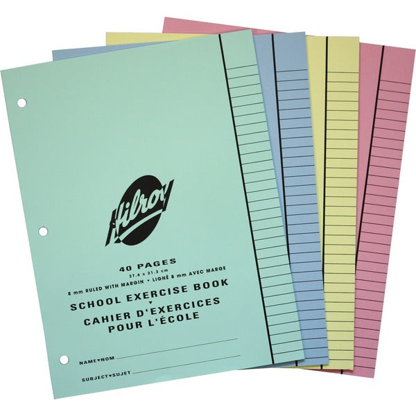 Hilroy Exercise Books - 40 Pages - Ruled Front Ruling - 8 3/8" (21.27 cm) x 10 7/8" (27.62 cm) Sheet Size - Recycled - 1/ - 1 / Each