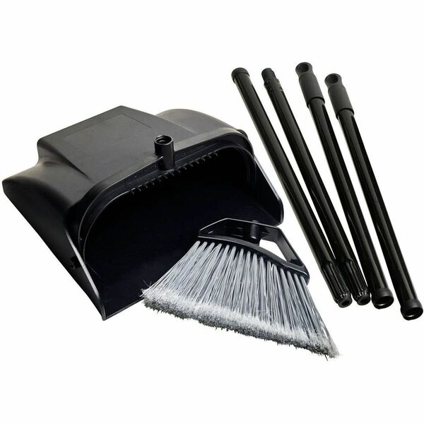 M2 Professional Easy-Ship Lobby Broom and Dust Pan - Metal Handle - 1 Each