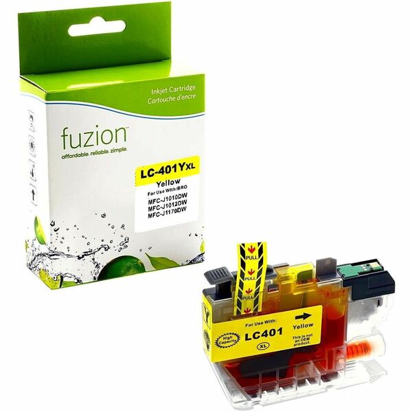 fuzion Compatible Inkjet for Brother LC401XLYS - Yellow - Yield: 500