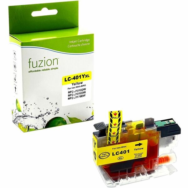 Fuzion High Yield Inkjet Ink Cartridge - Alternative for Brother LC401XLYS - Yellow - 1 Each - 500 Pages