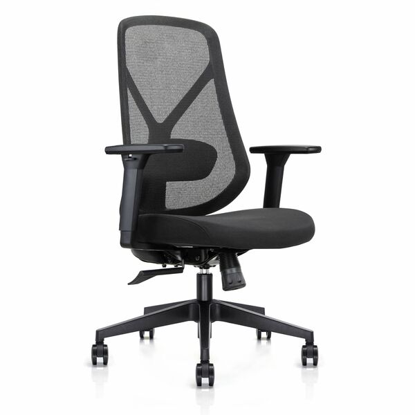 Horizon Activ A55 Chair - High Density Foam (HDF) Seat Material - Black Back Color - Mesh Back Material - Mid/High Back - 5-star Base - Armrest - 1 Each
