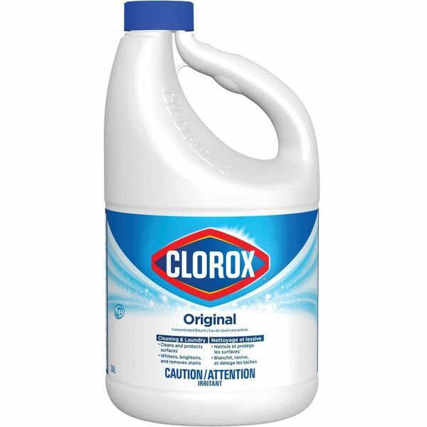 Clorox Original Concentrated Bleach - For Washing Machine, Laundry, Kitchen, Bathroom, Surface - Concentrate - Liquid - 3.50 L - Original Scent - Recommended For: Stain Remover, Odor Remover - Deodorize, Spill Resistant, No-mess, Disinfectant Bottle