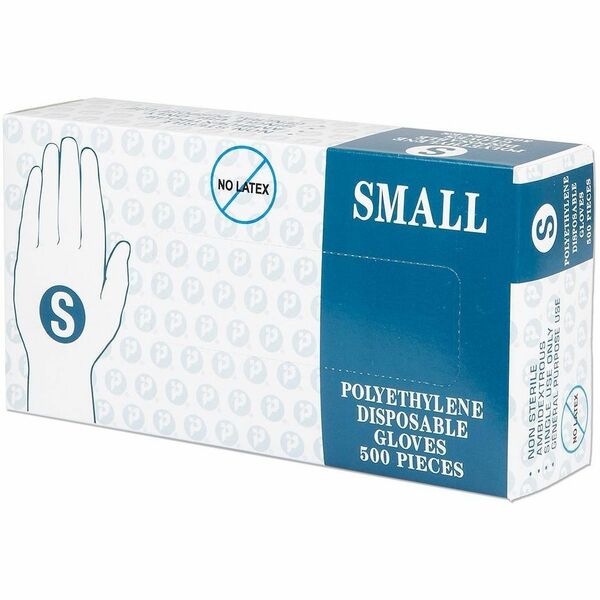 Inteplast Work Gloves - 1 mil (0.03 mm) Thickness x 9.50" (241.30 mm) Glove Length - Small Size - For Right/Left Hand - High Density Polyethylene - Clear - Non-sterile - For Food - 500 / Box