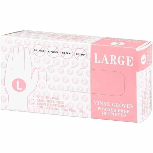 Inteplast Work Gloves - 4 mil (0.10 mm) Thickness x 9.50" (241.30 mm) Glove Length - Large Size - For Right/Left Hand - Polyvinyl Chloride (PVC) - Clear - Latex-free, Non-sterile - For Food - 100 / Box