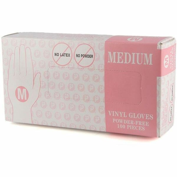 Inteplast Work Gloves - 4 mil (0.10 mm) Thickness x 9.50" (241.30 mm) Glove Length - Medium Size - For Right/Left Hand - Polyvinyl Chloride (PVC) - Clear - Latex-free, Non-sterile - For Food - 100 / Box