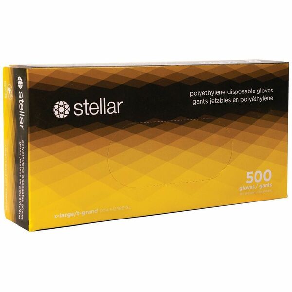 Inteplast Work Gloves - 1 mil (0.03 mm) Thickness x 9.50" (241.30 mm) Glove Length - X-Large Size - For Right/Left Hand - High Density Polyethylene - Clear - Non-sterile - For Food - 500 / Box