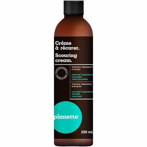 Planette Scouring Cream - For Multi Surface - Cleaning Cream - 250 mL - Lime Scent - Recommended For: Stain Remover, Dirt Remover, Paint Remover, Glue Remover, Grease Remover - Abrasive, Non-toxic - 1 Each