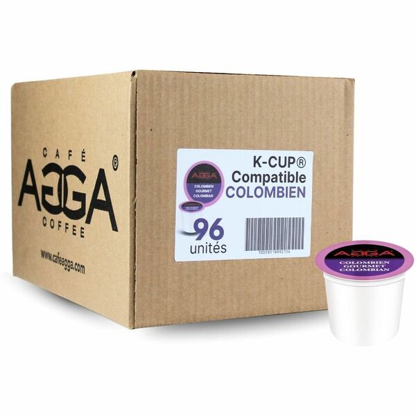 Agga K-Cup, Pod Colombian K-Cup - Compatible with Keurig 2 Brewer, Keurig Brewer - Medium - 96 K-Cup - K-Cup, Pod - Colombian Gourmet - Kosher - 96 / Box