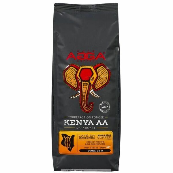 Agga Whole Bean Kenya AA Coffee Beans - Dark - Whole Bean - Kenya AA - Kosher - 1 Each
