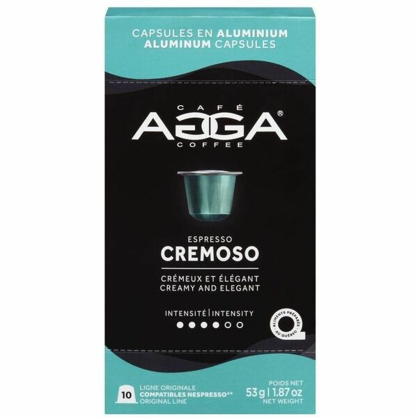 Agga Capsule Cremso Nespresso Compatible Capsule - Compatible with Nespresso OriginalLine - Medium - Capsule - Cremoso - Kosher - 10 / Box