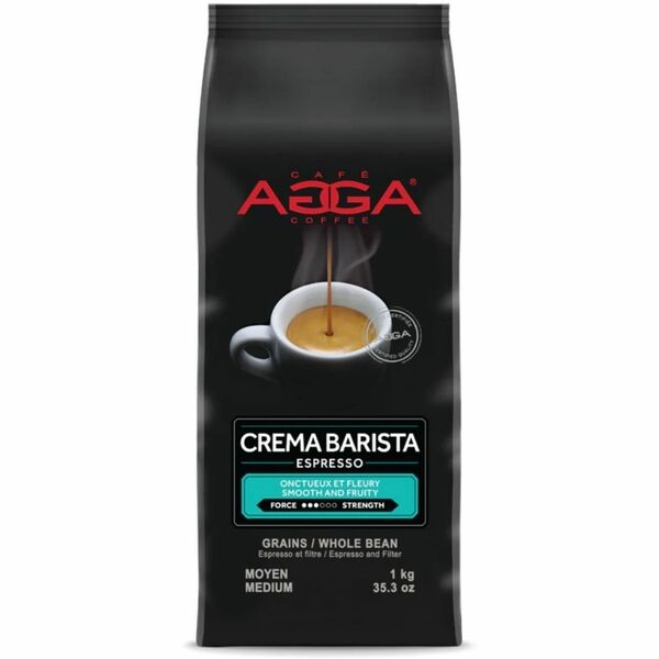 Agga Whole Bean Espresso Crema Barista Coffee Beans - Medium - Whole Bean - Crema Barista - Kosher - 1 Each
