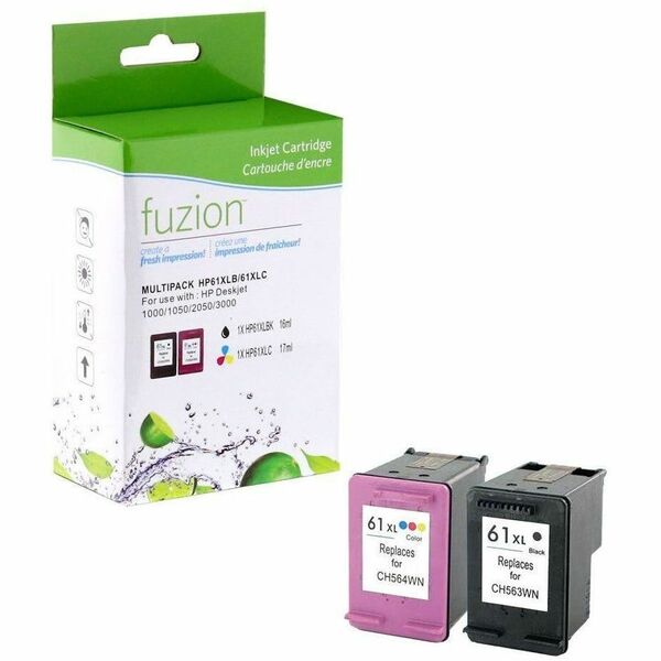 fuzion Remanufactured Inkjet Set for HP #61XL - Black/CMY - Yield: Black 480, CMY 330