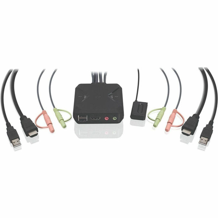 IOGEAR KVM Switchbox - 2 Computer(s) - 4K - 3840 x 2160 - USB - 2 x HDMI