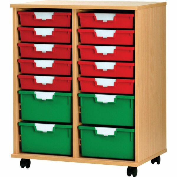 MITYBILT SystemSTOR Storage Rack - 40" (1016 mm) Height x 18.5" (469.90 mm) Width x 28.5" (723.90 mm) Depth - Lockable Casters, Durable, Swivel Casters, Shatter Proof, Easy to Clean - Powder Coated - Maple Wood - 1 Each