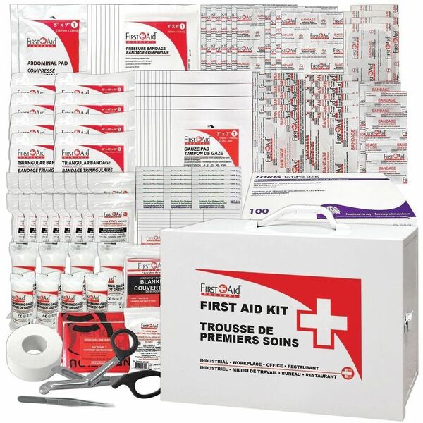 First Aid Central Type 2 First Aid Kit - Large - 51 - 100 Employees x Individual(s) - 11.80" (299.72 mm) Height x 7.90" (200.66 mm) Width x 5.90" (149.86 mm) Depth - Metal Case