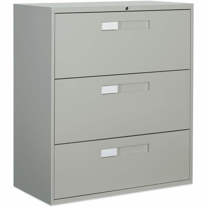 Global 9300 Series 36"W 3 Drawer Lateral File (9336-3F1H) - 36" (91.44 cm) Width x 18" (45.72 cm) Depth x 40.50" (102.87 cm) Height - 3 x Drawer(s) - Letter, A4, Legal - Lateral - Removable Lock, Interlocking, Anti-tip Locking, Ball-bearing Suspension, Le