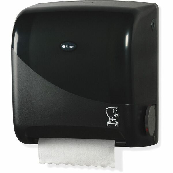 Kruger NOIR Hand Towel Dispenser - Touchless Dispenser - 10.25" (260.35 mm) Height x 13.50" (342.90 mm) Width x 14.50" (368.30 mm) Depth - Black, Smoke - Touch-free, Hygienic, Compact - 1 Each
