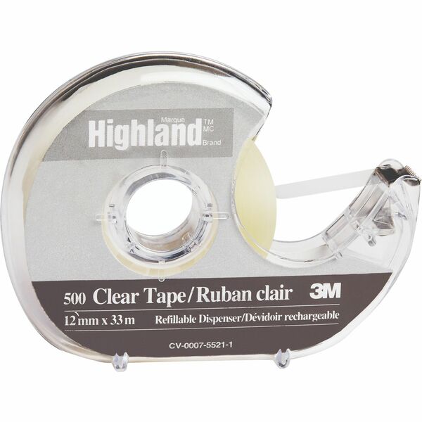 Highland Multipurpose Adhesive Tape - 36.1 yd (33 m) Length x 0.47" (12 mm) Width - Transparent - 1 Each