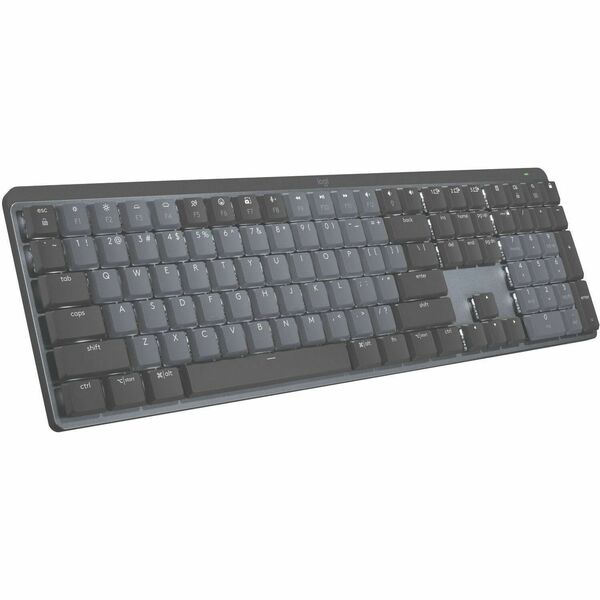 Logitech MX Mechanical Keyboard - Wireless Connectivity - Bluetooth/RF - Full-size - 32.81 ft (10000 mm) - 2.40 GHz - USB Type A Interface - Easy-Switch, On/Off Switch Hot Key(s) - Windows 10, Windows 11, macOS 10.15, iOS 14, iPadOS 14, Linux, ChromeOS, A